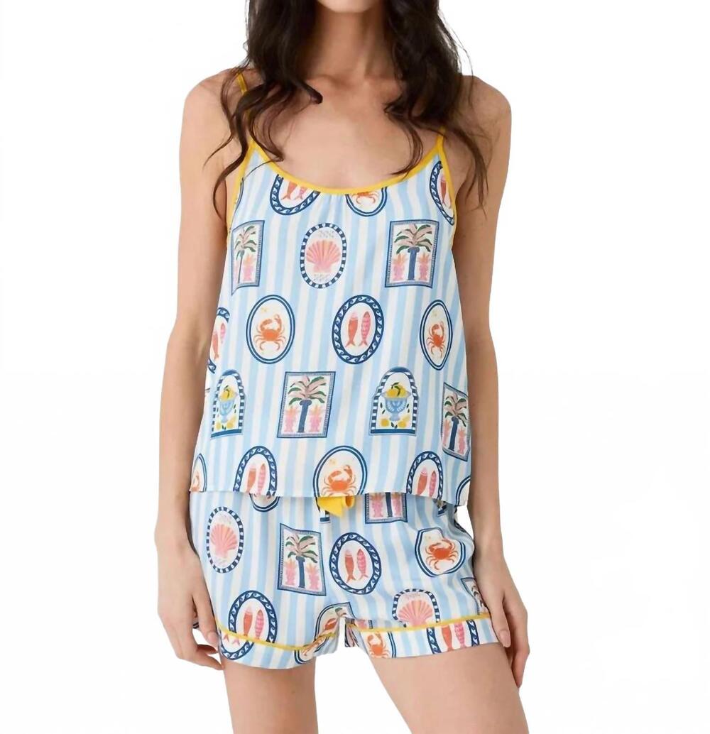 NEW KATIE KIME cape cod cami pajama set in blue